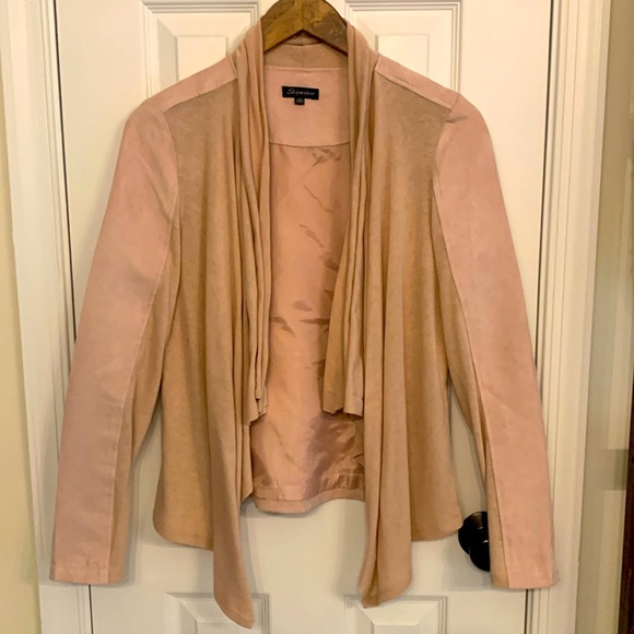 Faux suede drape front blazer - Picture 1 of 9